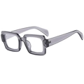 Occhiali da sole quadrati grigi traslucidi alla moda con lenti retrò trasparenti stile unisex - Montatura Grigio Trasparente Anti-Luce Blu