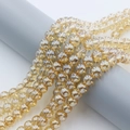 Fili di perle di vetro tonde color champagne da 8 mm con finitura lucida per il fai-da-te - 8mm (Circa 100 pezzi) / Oro Ambra