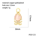 Detailansicht Oktopus-Anhänger mit rosa Katzenaugenstein und Zirkonia für Meeres-Schmuck - Oktopus P00123