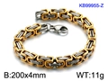 Byzantine titanium steel bracelet in gold and silver finish with lobster clasp - Gold and Silver Bicolor (KB99955-Z)