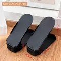 Set of two black adjustable plastic shoe stackers with anti-slip surface and dimensions - 7# Black Shoe Rack