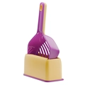 Pelle à litière violette avec base de rangement jaune clair et long manche ergonomique - Pelle avec base / Violet