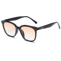 Chic black square frame sunglasses with orange gradient lenses for a stylish look - Black Frame Orange Gradient Lens