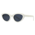 Occhiali da sole ovali moderni cat-eye con montatura bianca e lenti grigio scuro donna - Bianco
