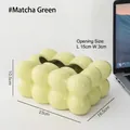 Boîte à mouchoirs en céramique vert matcha avec design nœud nordique et fini brillant - Boîte à Mouchoirs Guimauve Style Bulle - Vert Matcha