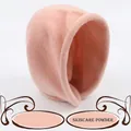 Women's knitted hooded scarf in powder pink soft cashmere-like material for winter - Skin Pink