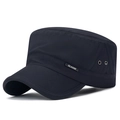 Heren navy cadet pet met klassiek zijlabel en metalen ventilatieopeningen aan de zijkant - Verstelbaar / Marineblauw