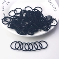 Mini elastici per capelli neri per bambine in nylon senza cuciture ad alta elasticità - Linea di Nylon Nero 100 Pezzi