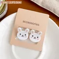 Cute white bunny mini hair clips in 2.5cm size, perfect for festive hair styling - White Rabbit
