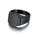 Anillo geométrico hexagonal minimalista en acero inoxidable negro mate para unisex - US 7 / Negro