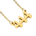 Halskette aus 18K vergoldetem Edelstahl mit 444 Glückszahlen-Anhänger für Damen - 444 (Inklusive Kette)