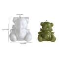 Bow tie bear resin mold with dimensions for DIY green candle making crafts - Bear with Bow