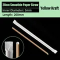 Eco-friendly 20cm kraft paper straw with individual white wrapping for 500ml cold drinks - 197mm Brown Kraft Slush Straws (5000 Pcs/Inner Dia 5mm)
