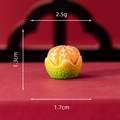 Miniature orange resin figurine for desktop decor with 1.7cm width and 1.3cm height - Green Peeled Orange