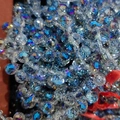 Faceted blue crystal glass beads with AB coating for DIY jewelry making - Translucent Blue