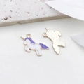 Lila Einhorn Emaille Anhänger mit goldener Metallbasis für DIY-Schmuckherstellung - Einhorn (14x17mm)