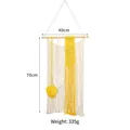 Handwoven Bohemian wall hanging with yellow leaf accents and cotton tassels in size 40x70cm - Yellow Tassel Leaf Tapestry
