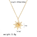 Gold Rhinestone Sun Pendant Necklace (TN60184)