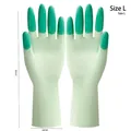 Light green latex cleaning gloves size L with non-slip texture and 27cm length - Size L Green