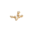 Macro shot of gold constellation pendant with clear zircon inlay and metal loop - L-Pisces