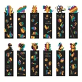 Set of 12 animal rainbow scratch art bookmarks for kids DIY creative fun - Bookmark 6-12 Animal Mix