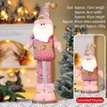 Babbo Natale telescopico rosa con paillettes dorate e gambe lunghe regolabili - Rosa 60CM Babbo Natale Telescopico