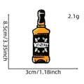 Cartoon whiskey bottle embroidered patch with iron-on backing for clothing 8.5x3cm - Whiskey Bottle