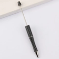 DIY beadable pen with modern black and grey carbon fiber pattern on a sleek plastic body - 27# Pattern (Black Grey Carbon)