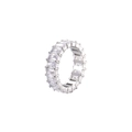 925 silver eternity ring featuring baguette-cut sparkling cubic zirconia stones - US 6 / Steel Color + White Zirconia