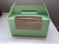 Grüne 2er Muffinschachtel mit Sichtfenster und Griff für Gebäckverpackungen - Grün