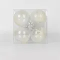 Set of four 10cm transparent Christmas balls with white snowflake patterns in a box - 10CM Transparent Snowflake Ball (Set of 4)