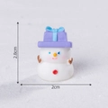 Miniatur-Schneemann-Figur mit lila Hut und blauem Band für DIY Winterdekoration - Geschenk Hut Schneemann