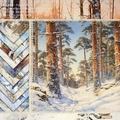 6-inch winter forest pattern paper pack with 24 sheets of 160gsm heavyweight cardstock - R2444a 24 Sheets