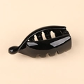 Sleek black high ponytail banana clip for women made of polished durable resin - Bright Black