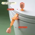 Orange tulip toilet seat lifter set with long silicone handle for hygienic lifting - Tulip Set - Orange (Long)