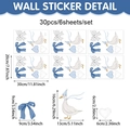Stickers muraux canard bleu de dessin animé avec noeuds et coeurs pour chambre bébé - Ensemble Canard Dessin Animé et Noeud (UV24Y12733T_T)