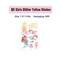 Sparkly mermaid glitter temporary tattoo stickers for girls, mermaid theme QC-008 - Sea Creatures & Mermaid Style (QC-008)