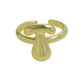 Polierter 18k vergoldeter Messingring im Bubble-Stil mit T-Form und Minimal-Design - Buchstabe T / Gold