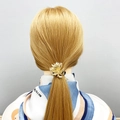 Elastico per capelli con fiore in lega dorata minimalista per acconciature eleganti - Oro
