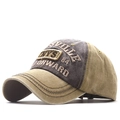 Casquette de baseball vintage en coton délavé avec broderie NYS en kaki et anthracite - L (58-60cm) / Kaki
