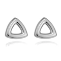 Minimalist silver triangle hollow stud earrings with high-polish mirror finish - Hollow Triangle / Triangle Steel Color