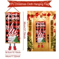 Detaillierte Maße der Gnom Weihnachts-Türbanner mit Merry Christmas Text auf Karomuster - 95cmx46.5cm / Rot-Schwarz Kariert Gnom Weihnachtsbaum
