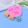 Moule rose en silicone à 3 cavités pour pâtisserie DIY et création artisanale en résine - Style 3 fleurs de rose