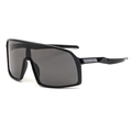 Lunettes de soleil sportives noires avec verre monobloc et branches texturées - Noir Brillant