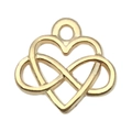 Golden KC hollow heart and infinity symbol pendant for DIY jewelry making - 1pc Heart 10x12mm (Style 19985)