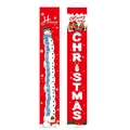 Red Christmas banners set featuring snowman and Santa Claus with Merry Christmas text - YXS-31 Red Snowman Santa Happy/Merry