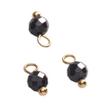 Ciondolo in pietra nera sfaccettata con chiusura in metallo dorato 14K per gioielli - Spinello Nero (4mm, 5 Pezzi/Confezione)