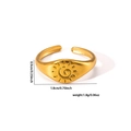 Detail view of gold adjustable sun ring showing 0.9cm height and 1.8g weight specs - BJGR0135-Sun Relief