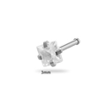 3mm square clear zircon nose stud in silver stainless steel finish jewelry piece - Straight Bar Square Zirconia (Silver)