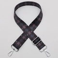 Adjustable retro geometric shoulder strap with purple and grey diamonds and silver hooks - Style 583 / Silver